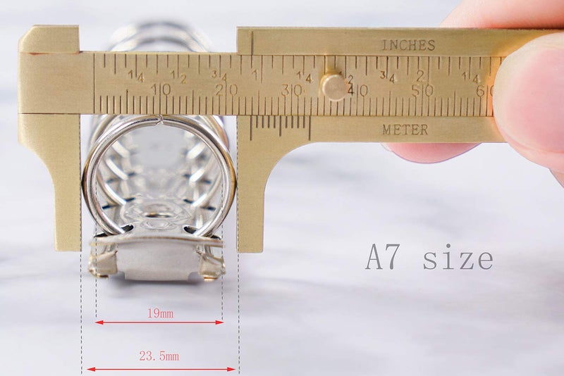 Moterm 2 Pieces 6-Hole Ring Binder Mechanisms Replacement Kit for Binder Planners (A7 Size, Silver Color, 19mm) - Image 3